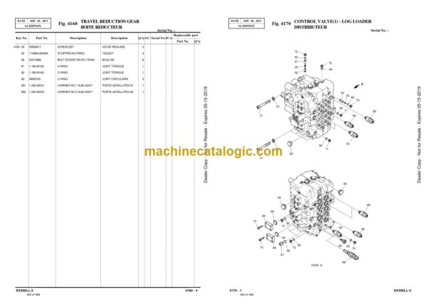 Doosan DX300LL-3 Excavator Parts Manual (Serial Number 10001 and Up) - Image 3