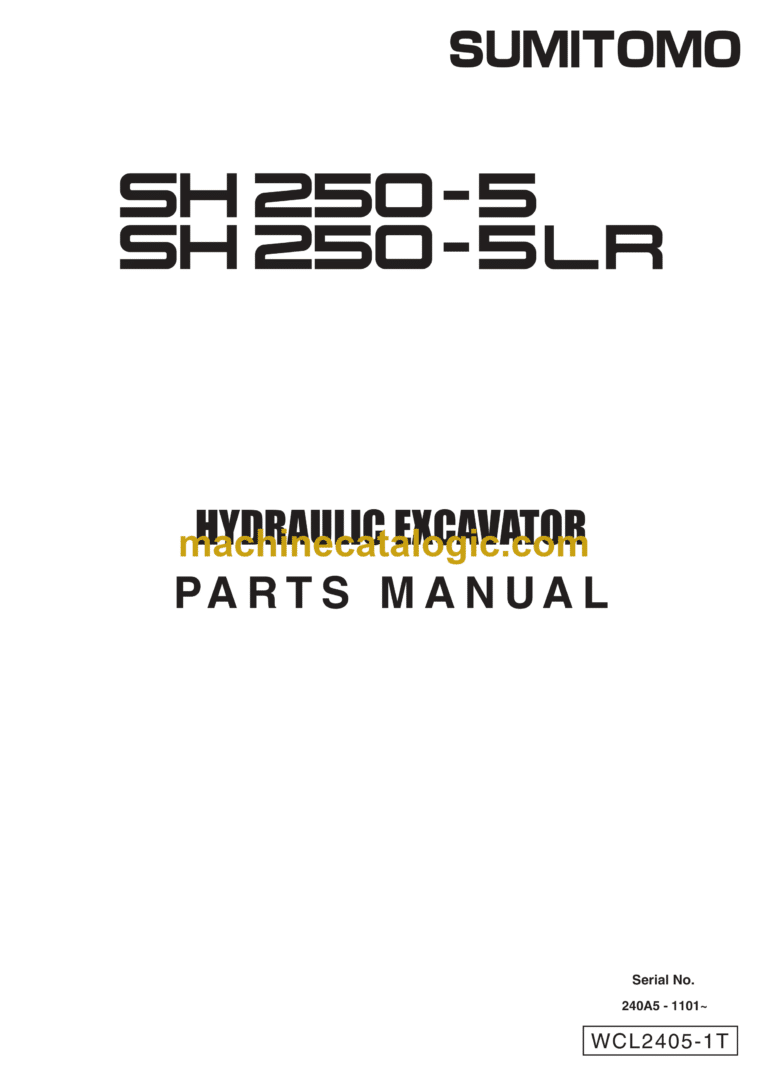 Sumitomo SH250-5, SH250-5LR Hydraulic Excavator Parts Manual (WCL2405-1T)