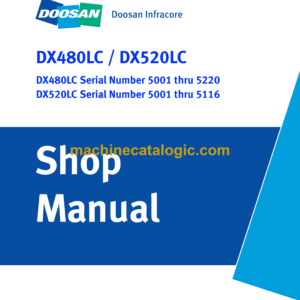 Doosan DX480LC, DX520LC Hydraulic Excavator Shop Manual (SN 5001 thru 5220, 5001 thru 5116)