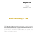 Doosan Daewoo Mega 500-V Wheel Loader Shop Manual (Serial Number 1001 thru 2000)