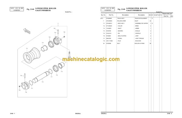 Doosan DX225LL Excavator Parts Manual (Serial Number 5001 and UP) - Image 3