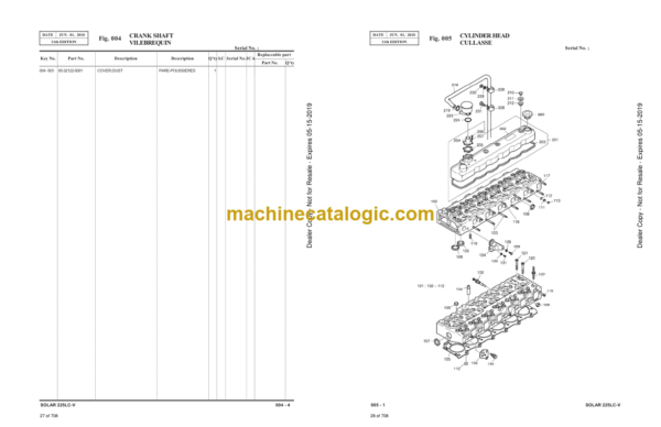 Doosan Solar 225LC-V Excavator Parts Manual (Serial Number 1001 and Up) - Image 4