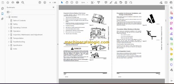 Doosan DX300LC Excavator Operation and Maintenance Manual (Serial Number 7440 and Up) (K1006408DE) - Image 2