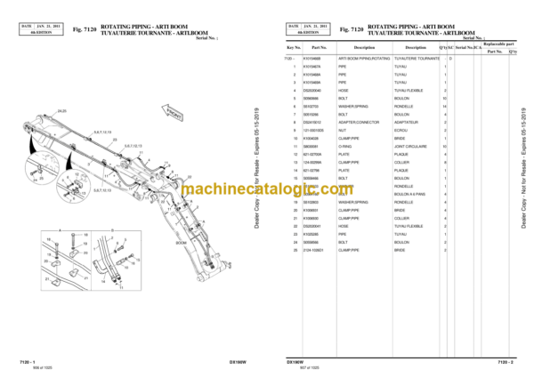 Doosan DX190W Wheeled Excavator Parts Manual (Serial Number 5001 and Up) - Image 2