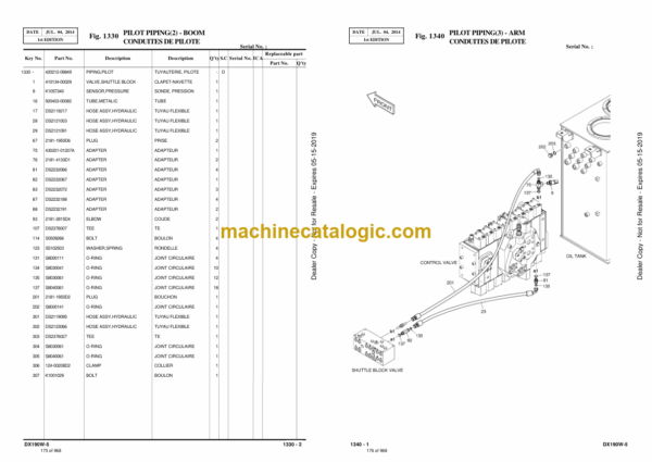 Doosan DX190W-5 Wheeled Excavator Parts Manual (Serial Number 1001 and Up) - Image 2