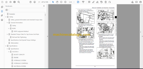 Sumitomo SH235X-6 Hydraulic Excavator Service Manual (WLSM2356-00T) - Image 2