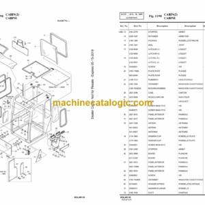 Doosan S55 Mini Excavator Parts Manual (Serial Number 0001 and UP)
