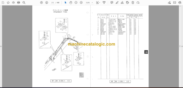 Sumitomo SH60X-2 Hydraulic Excavator Parts Manual (WCL0620-0W) - Image 2
