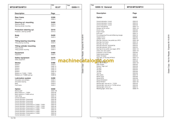 Doosan MT25, MT26, MT31 Articulated Dump Truck Parts Manual (Serial Number 710655 and UP) - Image 4