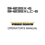 Sumitomo SH235X-6, SH235XLC-6 Hydraulic Excavator Operators Manual (WDL2356-3W)
