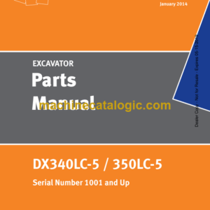 Doosan DX340LC-5 Excavator Parts Manual (Serial Number 1001 and Up)