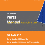 Doosan DX140LC-3 Excavator Parts Manual (Serial Number 1001 and Up)