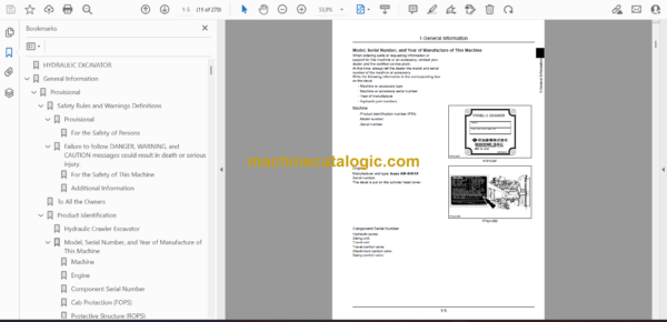 Sumitomo SH235X-6, SH235XLC-6 Hydraulic Excavator Operators Manual (WDL2356-3W) - Image 2