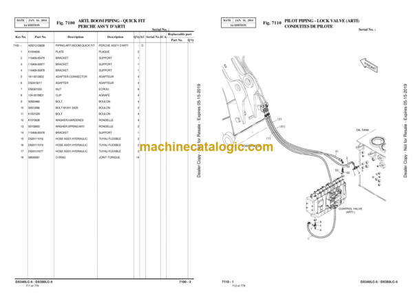 Doosan DX340LC-5 Excavator Parts Manual (Serial Number 1001 and Up) - Image 2