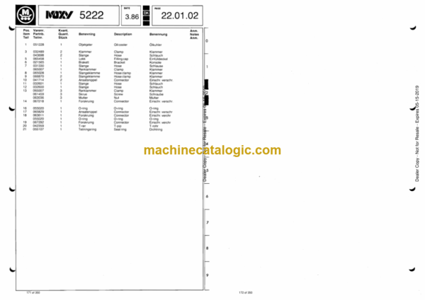 Doosan 5222 Articulated Dump Truck Parts Manual - Image 2