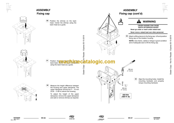 Doosan DXB190 Hydraulic Breaker Service Manual (Serial Number X190A50000 and Up) - Image 4