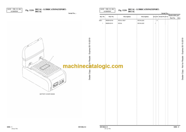 Doosan DX140LC-3 Excavator Parts Manual (Serial Number 1001 and Up) - Image 4