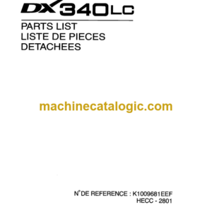 Doosan DX340LC Excavator Parts Manual