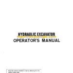 Sumitomo SH60X-2 Hydraulic Excavator Operators Manual (WDL0620-0W)