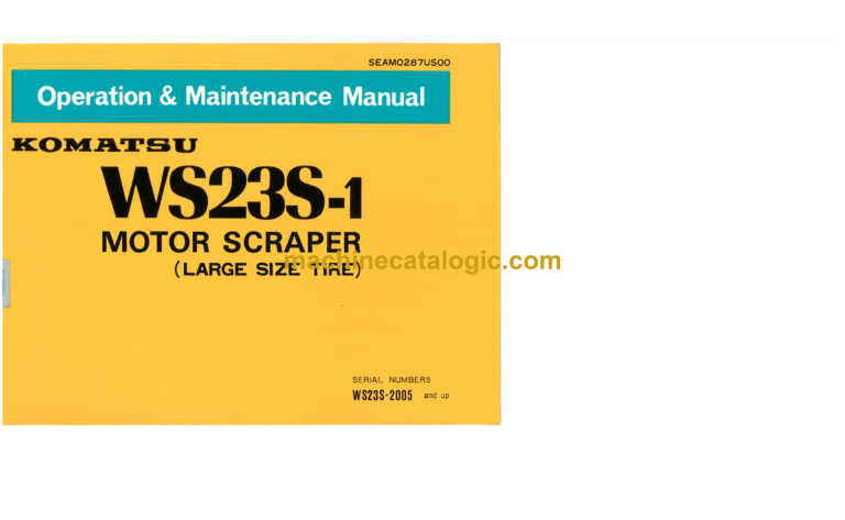 Komatsu WS23S-1 Motor Scraper Operation and Maintenance Manual (SEAM0287US00)