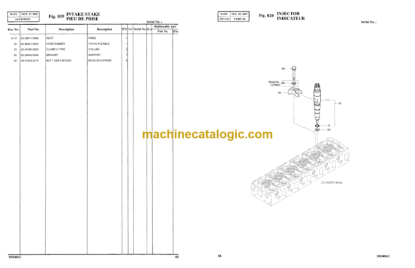 Doosan DX340LC Excavator Parts Manual - Image 3
