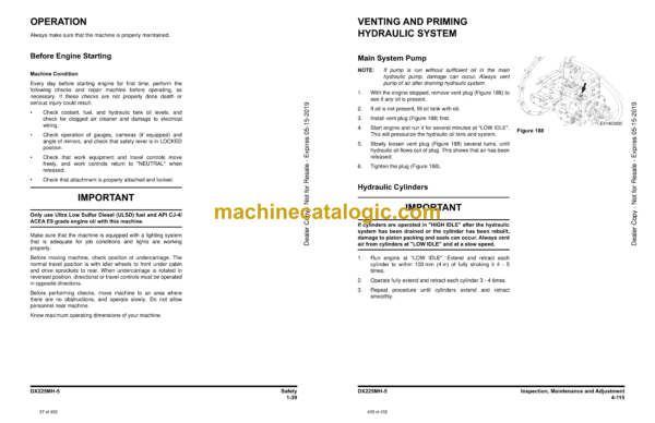 Doosan DX225MH-5 Excavator Operation and Maintenance Manual (Serial Number 1001 and Up) - Image 3