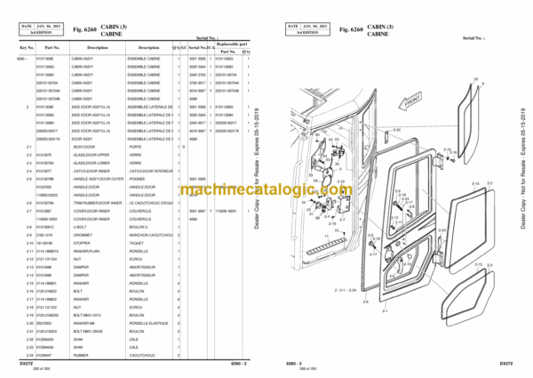 Doosan DX27Z Excavator Parts Manual (Serial Number 5001 and Up) - Image 4