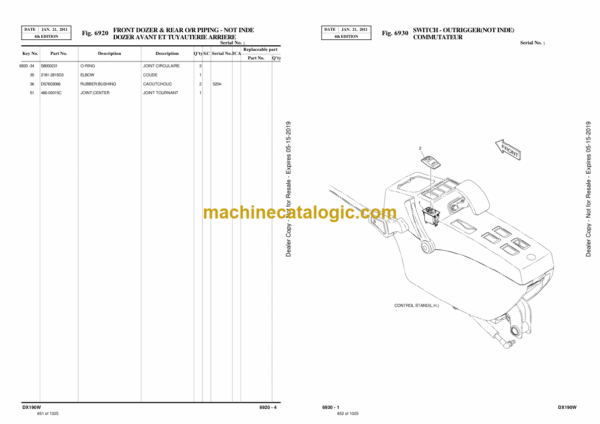 Doosan DX190W Wheeled Excavator Parts Manual (Serial Number 5001 and Up) - Image 3
