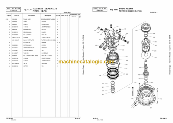 Doosan DX190W-5 Wheeled Excavator Parts Manual (Serial Number 1001 and Up) - Image 3
