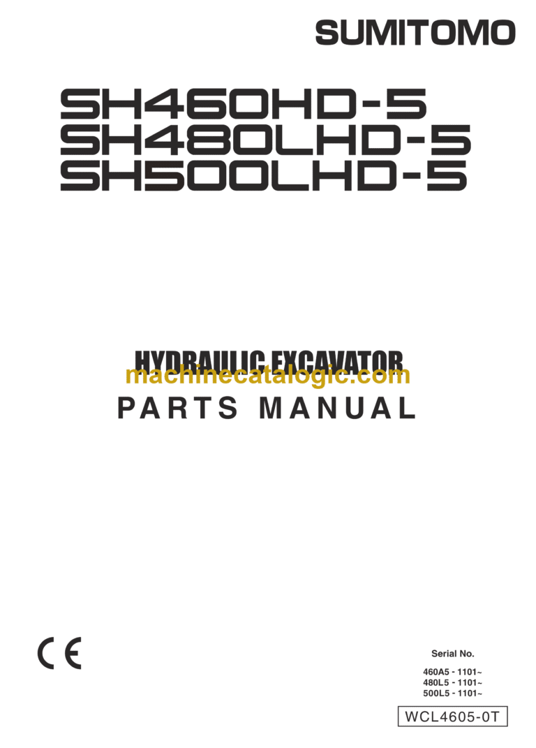 Sumitomo SH460HD-5, SH480LHD-5, SH500LHD-5 Hydraulic Excavator Parts Manual (WCL4605-0T)
