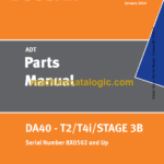 Doosan DA40 T2, T4i, Stage 3B Articulated Dump Truck Parts Manual (Serial Number 8X0502 and Up)