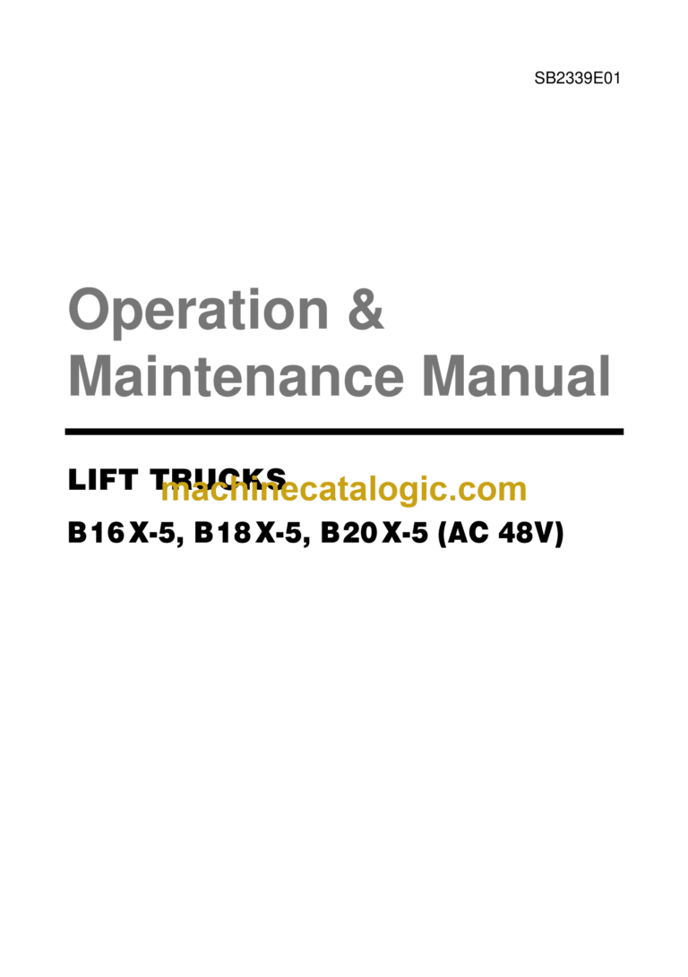 Daewoo B16X-5, B18X-5, B20X-5 AC 48V Lift Trucks Operation and Maintenance Manual