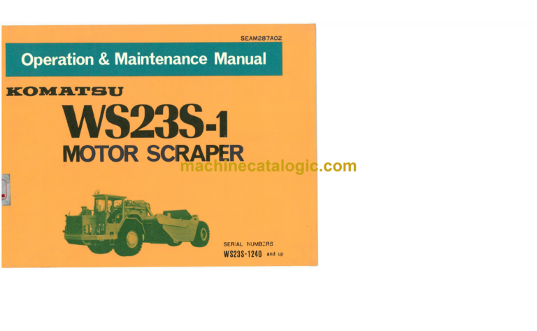 Komatsu WS23S-1 Motor Scraper Operation and Maintenance Manual (SEAM287A02)