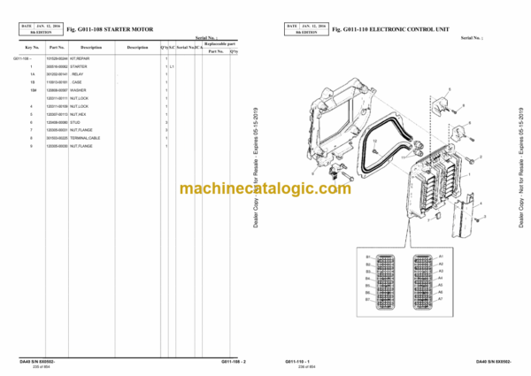 Doosan DA40 T2, T4i, Stage 3B Articulated Dump Truck Parts Manual (Serial Number 8X0502 and Up) - Image 2