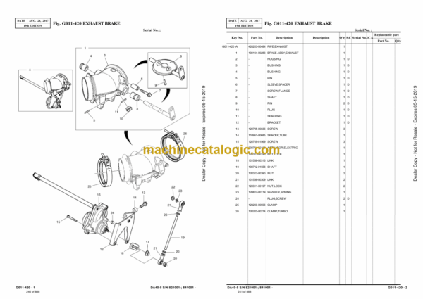 Doosan DA40-5 T2, T4F, Stage IV Articulated Dump Truck Parts Manual (Pre-series 820402; 840401 Series 821001 and Up; 841001 and Up) - Image 4