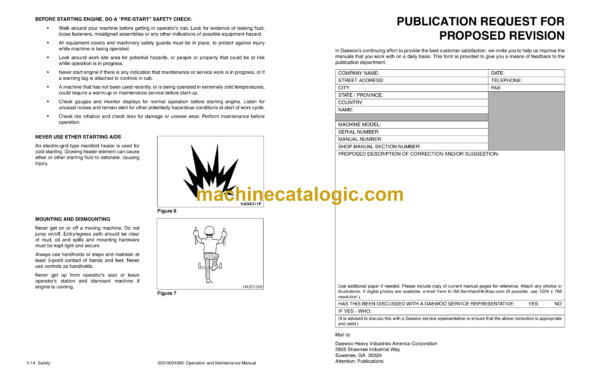 Daewoo Mega 400-V Wheel Loader Operation and Maintenance Manual (Serial Number 1001 and Up) - Image 4