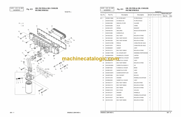 Doosan DX225LC Excavator Parts Manual (Serial Number 5433 and UP) - Image 3