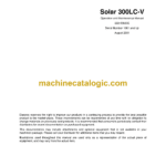 Daewoo Solar 300LC-V Excavator Operation and Maintenance Manual (Serial Number 1001 and Up)