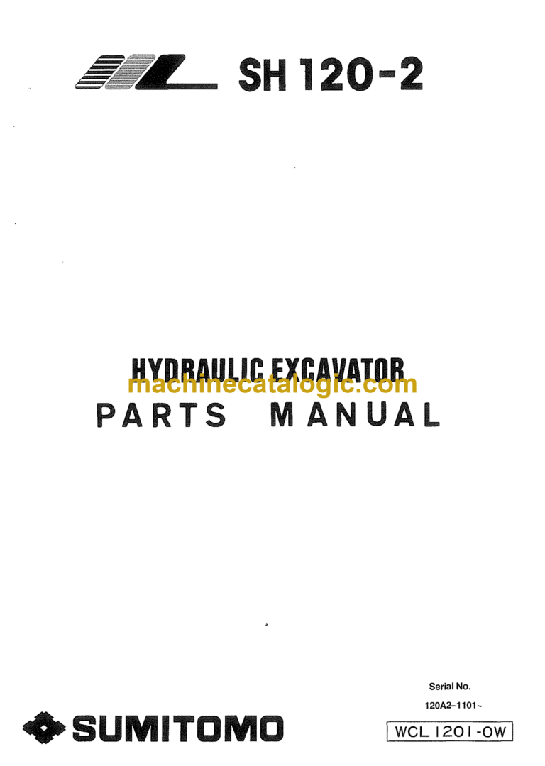 Sumitomo SH120-2 Hydraulic Excavator Parts Manual (WCL1201-0W)