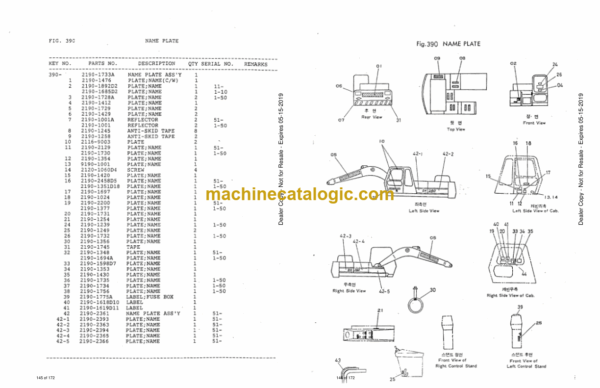Doosan DH280 (E.D.) Excavator Parts Manual (Serial Number 0001 and UP) - Image 4