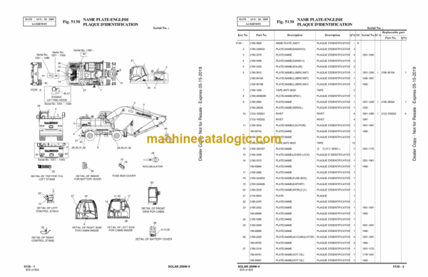 Doosan S200W-V Wheeled Excavator Parts Manual (Serial Number 0001 and UP) - Image 3