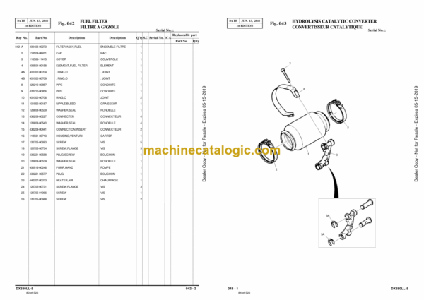 Doosan DX380LL-5 Excavator Parts Manual (Serial Number 10001 and Up) - Image 3
