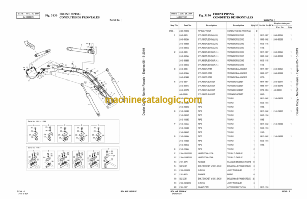 Doosan S200W-V Wheeled Excavator Parts Manual (Serial Number 0001 and UP) - Image 4