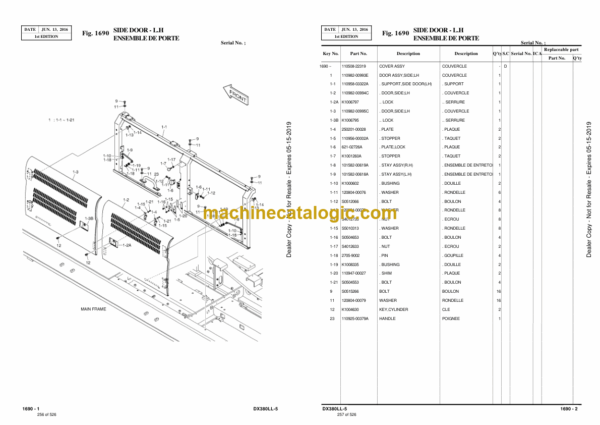 Doosan DX380LL-5 Excavator Parts Manual (Serial Number 10001 and Up) - Image 4