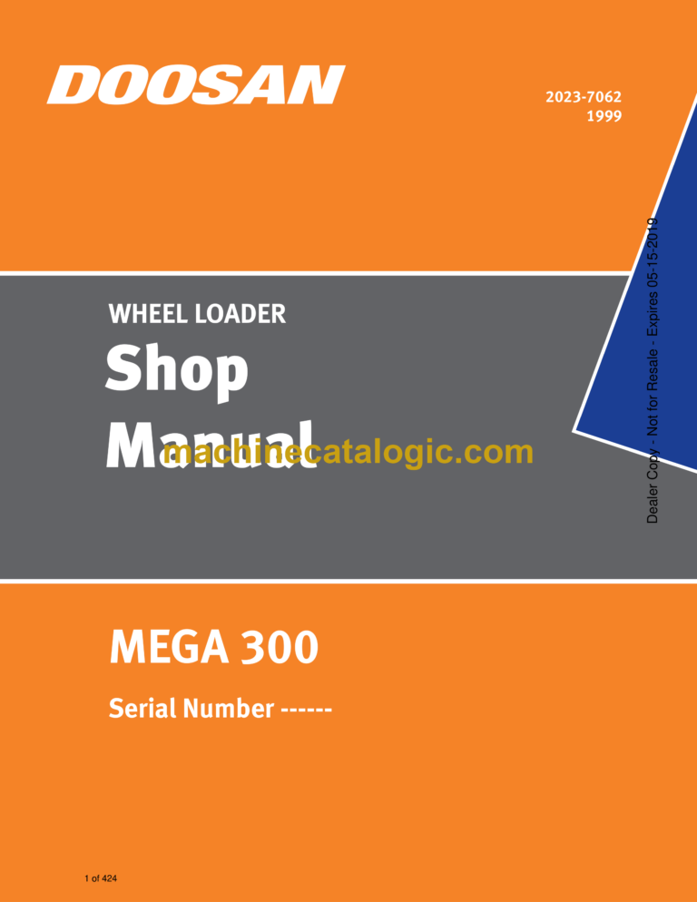 Doosan Mega 300 Wheel Loader Shop Manual