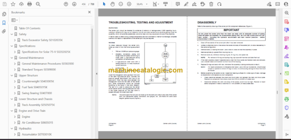 Doosan Solar 75-V Excavator Shop Manual (Serial Number 1646 and Up) - Image 2