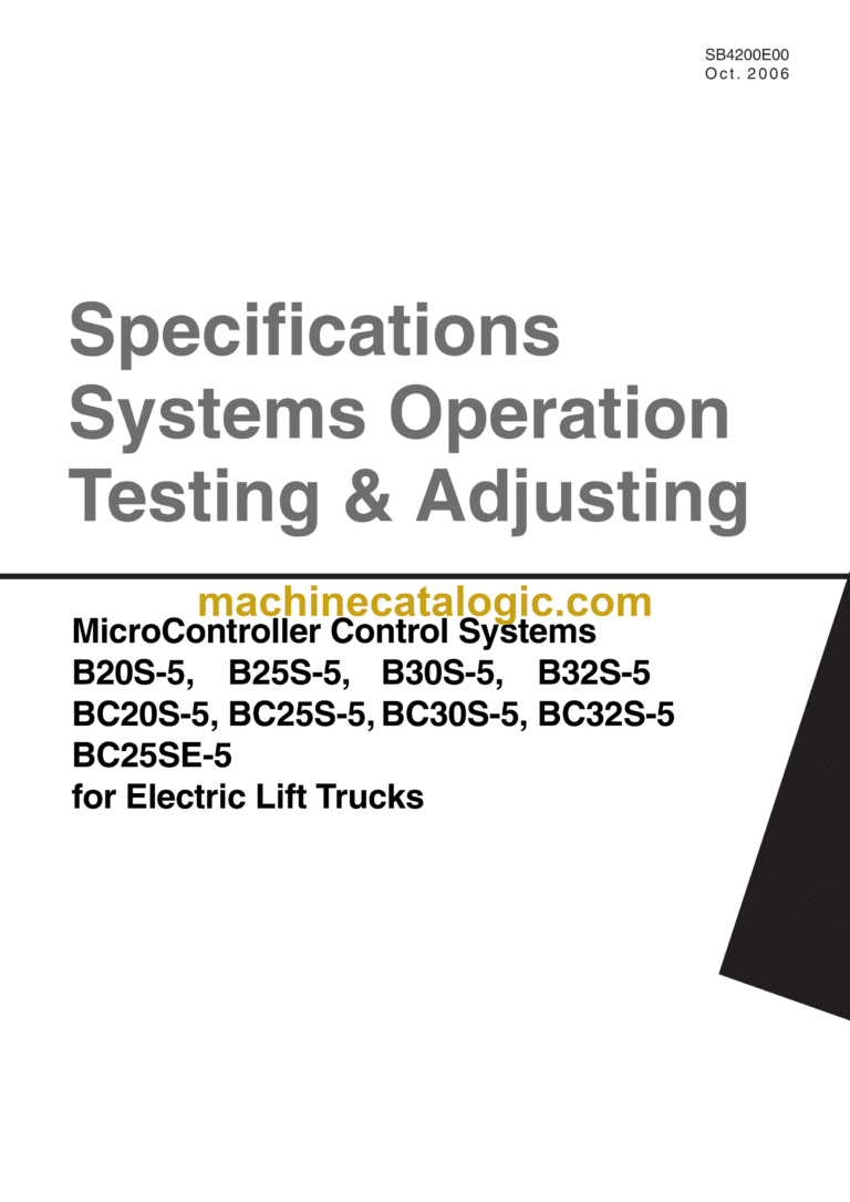 Doosan B20S-5, B25S-5, B30S-5, B32S-5 BC20S-5, BC25S-5, BC30S-5, BC32S-5 BC25SE-5 Forklift Service Manual