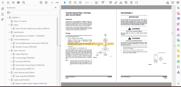 Doosan DX380LC-3 Hydraulic Excavator Shop Manual (Serial Number 10001 and Up) - Image 2