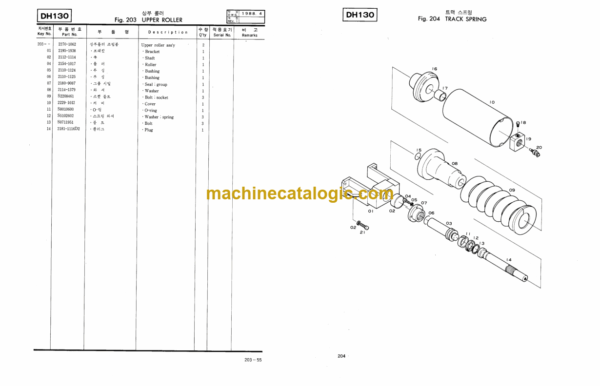 Daewoo DH130 Excavator Parts Manual (2021-7026AL) - Image 3