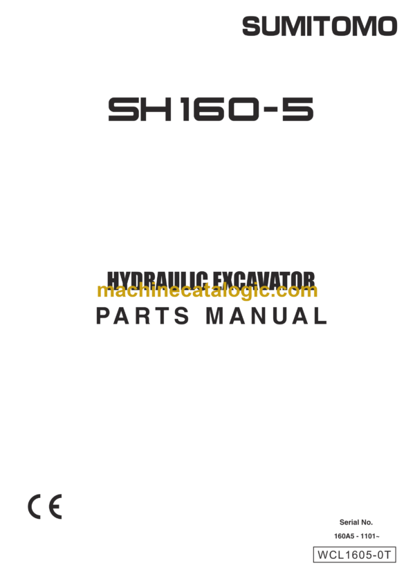 Sumitomo SH160-5 Hydraulic Excavator Parts Manual (WCL1605-0T)